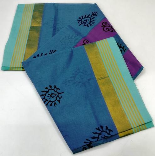 PL Salem Sarees Hand Block Printed Saree